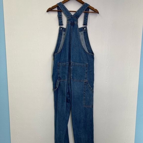 H&M - Relaxed Soft Blue Adjustable Straps Straight Leg Denim Overalls Size S - Picture 10 of 14